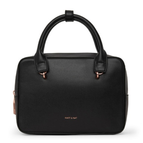 Matt & Nat Taha Satchel Bag Black Rose Gold - Picture 1 of 11